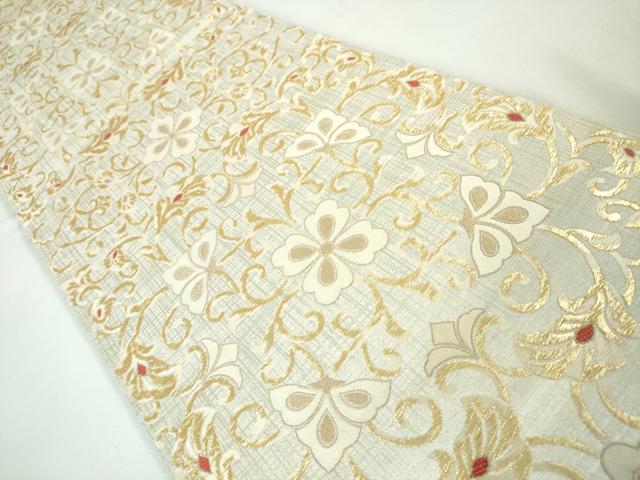 平和屋本店■極上 西陣 織楽浅野 六通柄袋帯 花唐草文 金糸 逸品 DZAA3307kh5