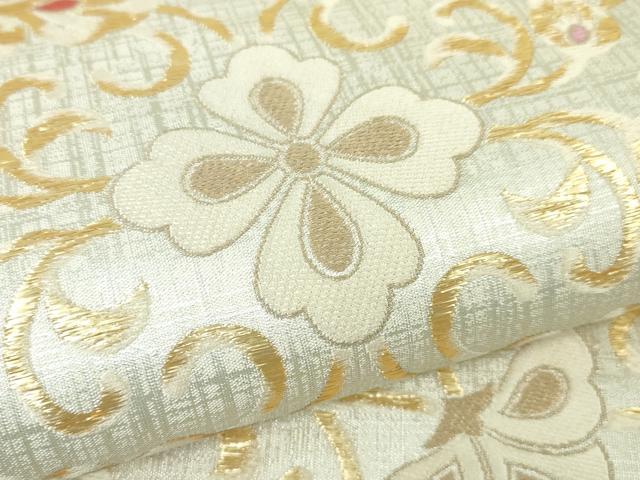 平和屋本店■極上 西陣 織楽浅野 六通柄袋帯 花唐草文 金糸 逸品 DZAA3307kh5
