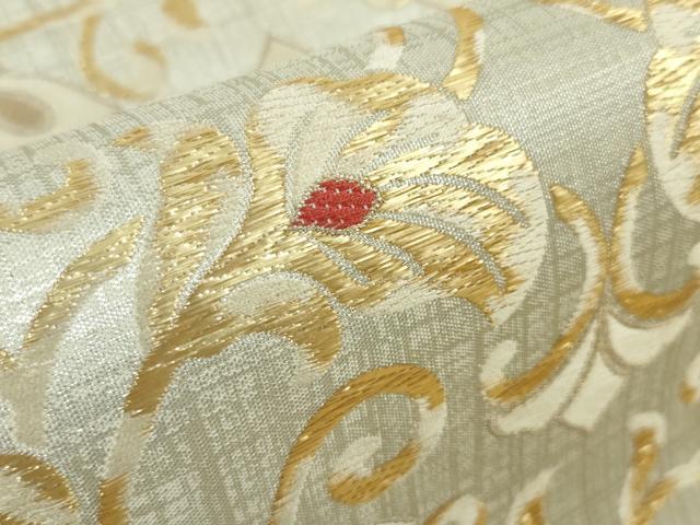 平和屋本店■極上 西陣 織楽浅野 六通柄袋帯 花唐草文 金糸 逸品 DZAA3307kh5