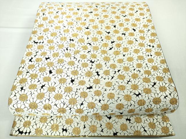 平和屋本店■極上 西陣 河合美術織物謹製 六通柄袋帯 唐織 菊尽くし 金糸 逸品 DZAA3330kh5
