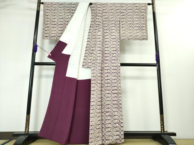 平和屋本店■極上 岩手の匠 草紫堂 南部絞り 紫根染 紬 正絹 逸品 DZAA3349kh5