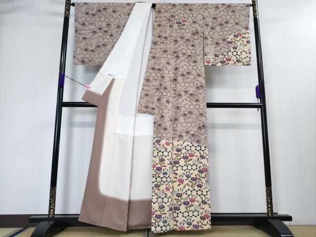 平和屋本店■最高級 城間栄順 本場琉球紅型 訪問着 花唐草文 暈し染め 逸品 DZAA3350kh5