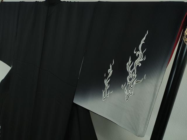 平和屋本店■極上 金彩友禅 卓越技能者・名工・和田光正 京金彩 華陽 訪問着 暈し染め 黒地 銀彩 逸品 DZAA3367kh5
