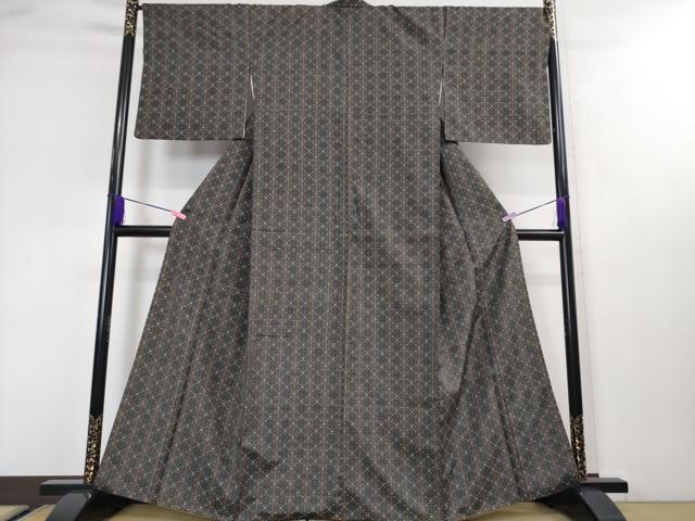 平和屋本店■希少 人間国宝 与那嶺貞 読谷山花織 紬 純草木染 参考資料・短冊付き 逸品 DZAA3369kh5