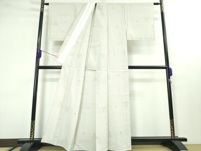 平和屋本店▽極上 白鷹お召 単衣 反端付き 逸品 未使用 DZAA3379kh5