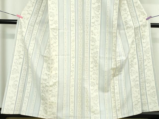 平和屋本店■極上 結城紬 単衣 100亀甲 花唐草間道 逸品 未使用 DZAA3390kh5
