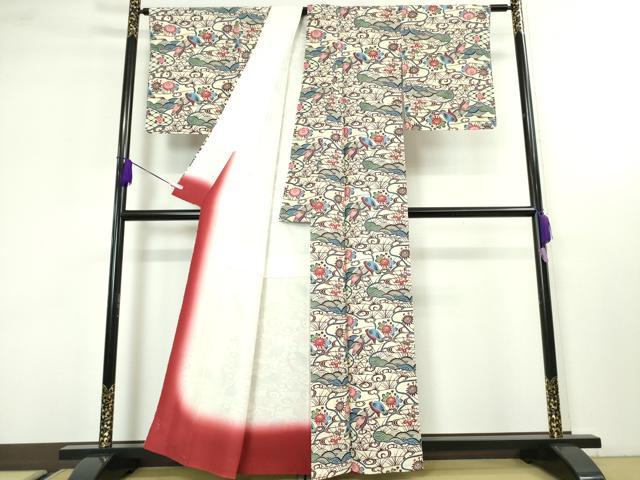 平和屋本店■最高級 城間栄順 本場琉球紅型 小紋 花鳥文 逸品 未使用 DZAA3408kh5 - 平和屋