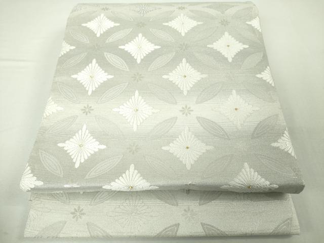 平和屋本店■極上 六通柄袋帯 スリーシーズン帯 唐織 七宝菊菱文 金銀糸 逸品 DZAA3432kh5 - 平和屋