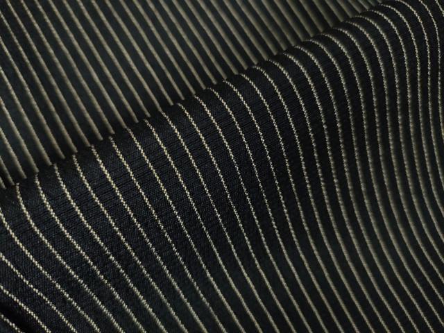 平和屋本店▽極上 本塩沢 単衣 縞 黒地 逸品 未使用 DZAA3477kh5