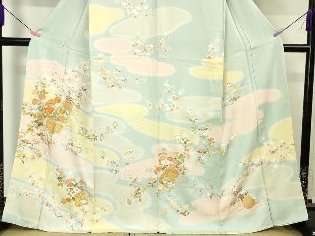 平和屋本店■極上 訪問着 駒刺繍 花籠 暈し染め 金彩 逸品 未使用 DZAA3481kh5