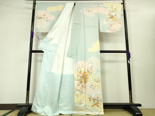 平和屋本店■極上 訪問着 駒刺繍 花籠 暈し染め 金彩 逸品 未使用 DZAA3481kh5
