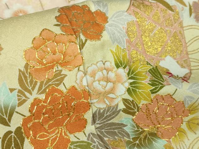 平和屋本店■極上 訪問着 駒刺繍 花籠 暈し染め 金彩 逸品 未使用 DZAA3481kh5