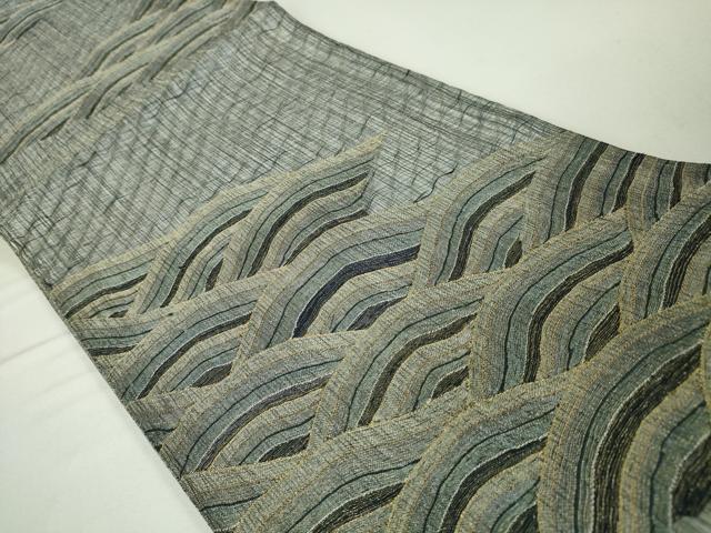 平和屋本店■極上 夏物 六通柄袋帯 すくい織 青海波 金糸 逸品 DZAA3506kh5