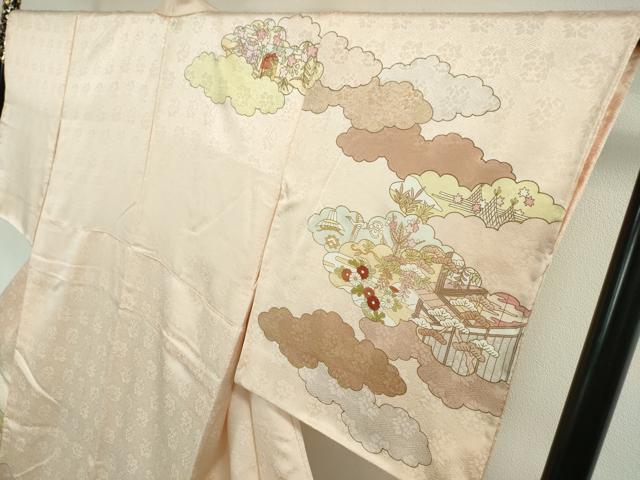 平和屋本店■極上 皇室献上作家 藤井寛 訪問着 駒刺繍 雲取り風景吉祥花文 金彩 逸品 未使用 DZAA3583kh5