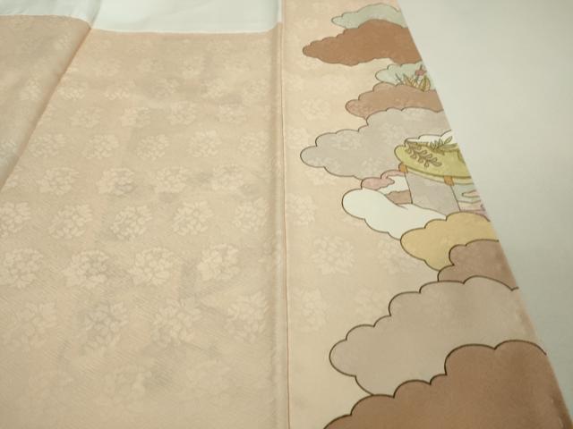 平和屋本店■極上 皇室献上作家 藤井寛 訪問着 駒刺繍 雲取り風景吉祥花文 金彩 逸品 未使用 DZAA3583kh5