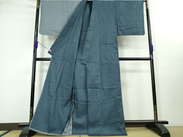 平和屋本店■極上 デニム 単衣 片身替わり 綿 逸品 DZAA3585kh5