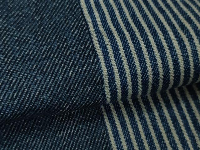 平和屋本店■極上 デニム 単衣 片身替わり 綿 逸品 DZAA3585kh5