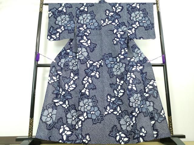 平和屋本店■極上 夏物 浴衣 有松鳴海絞り 舞蝶花文 綿 逸品 DZAA3590kh5