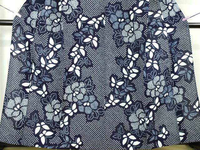 平和屋本店■極上 夏物 浴衣 有松鳴海絞り 舞蝶花文 綿 逸品 DZAA3590kh5