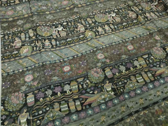 平和屋本店■極上 中国三大刺繍 スワトウ刺繍 汕頭刺繍 蘇州刺繍 総刺繍 訪問着 古代人物壁画文様 金糸 逸品 DZAA3602kh5