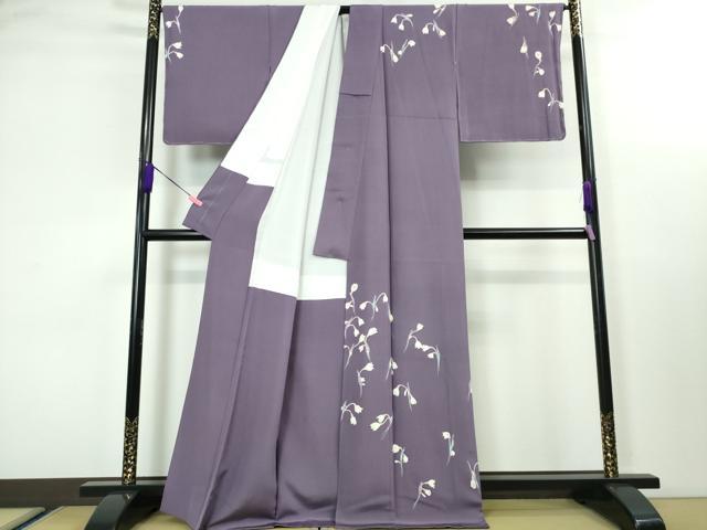 平和屋本店■極上 本加賀友禅作家 由水煌人 訪問着 鈴蘭水仙 竜胆色地 証紙付き 逸品 DZAA3609kh5