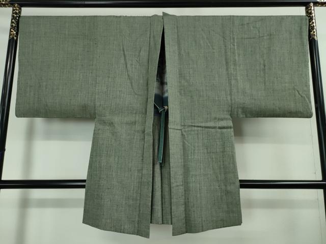平和屋本店■極上 男性 本場結城紬 重要無形文化財 アンサンブル・長襦袢セット 羽裏・風神雷神 高島屋扱い 証紙付き 逸品 DZAA3614kh5