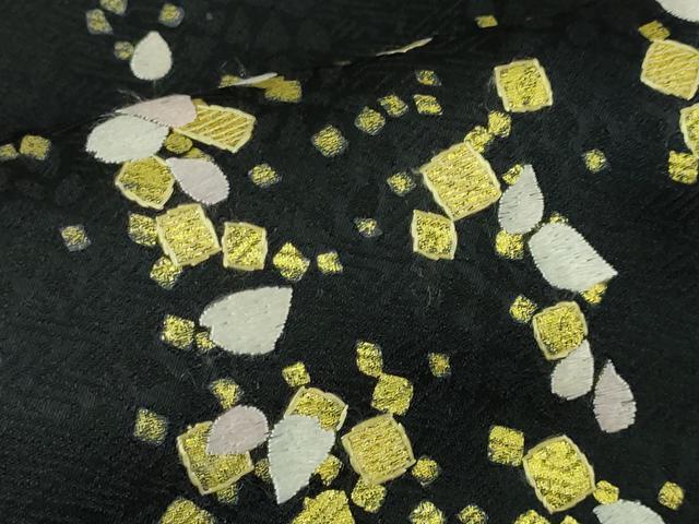 平和屋本店●極上 訪問着 手刺繍 牡丹 暈し染め 黒地 金糸 逸品 DZAA3707kh5