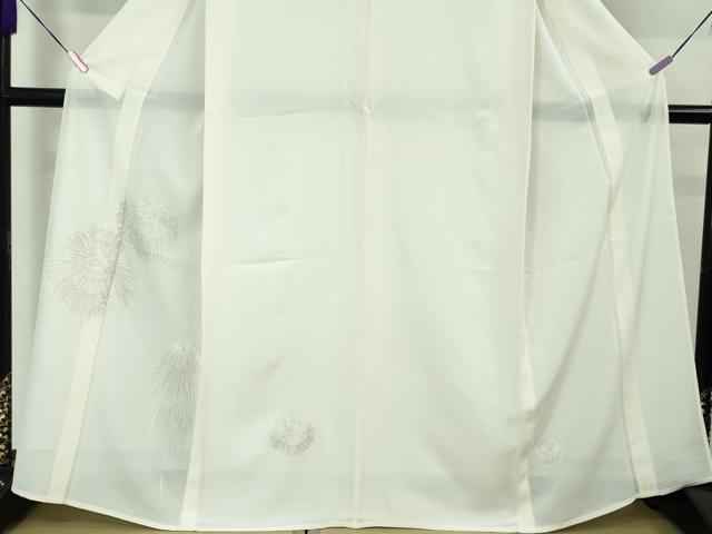 平和屋本店■極上 夏物 訪問着 絽 総刺繍 花火 象牙色地 逸品 DZAA3724kh5