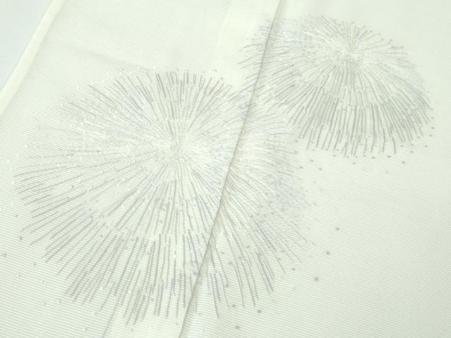 平和屋本店■極上 夏物 訪問着 絽 総刺繍 花火 象牙色地 逸品 DZAA3724kh5