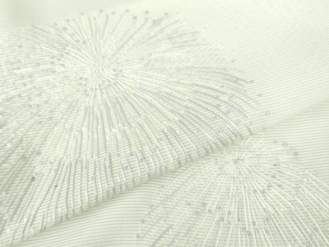 平和屋本店■極上 夏物 訪問着 絽 総刺繍 花火 象牙色地 逸品 DZAA3724kh5
