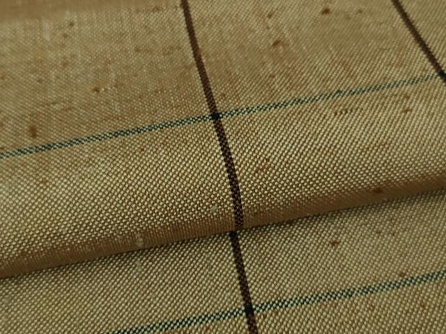 平和屋本店■希少 ざざんざ織 単衣 格子 逸品 DZAA3739kh5
