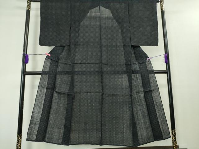 平和屋本店■極上 夏物 上布 麻 網目文 濃紺地 逸品 DZAA3762kh5