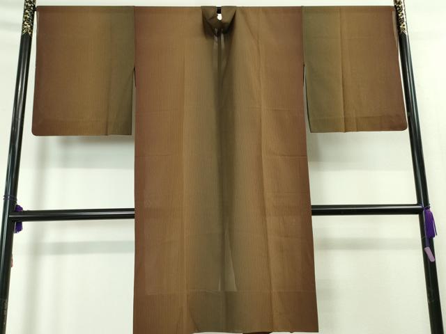 平和屋本店▽極上 道中着 スリーシーズン 春夏秋 塵除け ロング丈 縞 暈し染め 逸品 DZAA3764kh5