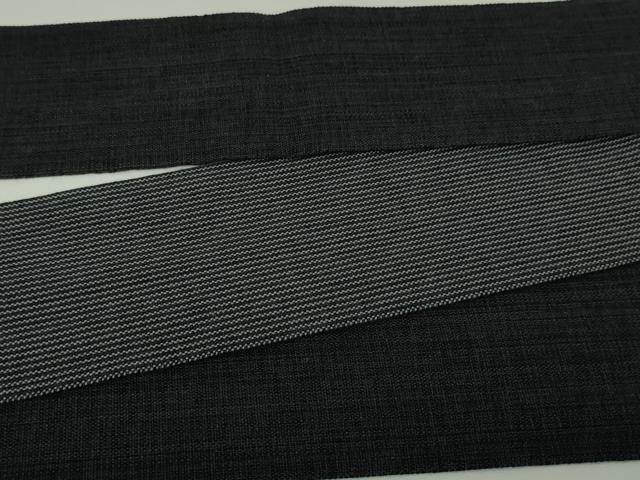 平和屋本店■極上 男性 両面 角帯 デニム地 縞 蝉色地 綿 逸品 DZAA3776kh5
