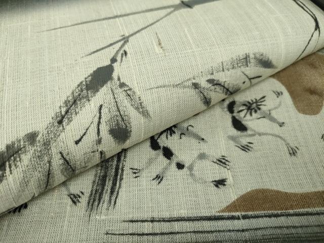 平和屋本店■極上 夏物 絹芭蕉 九寸開き名古屋帯 手描き カッパ 笹竹 絵馬 逸品 未使用 DZAA3816kh5