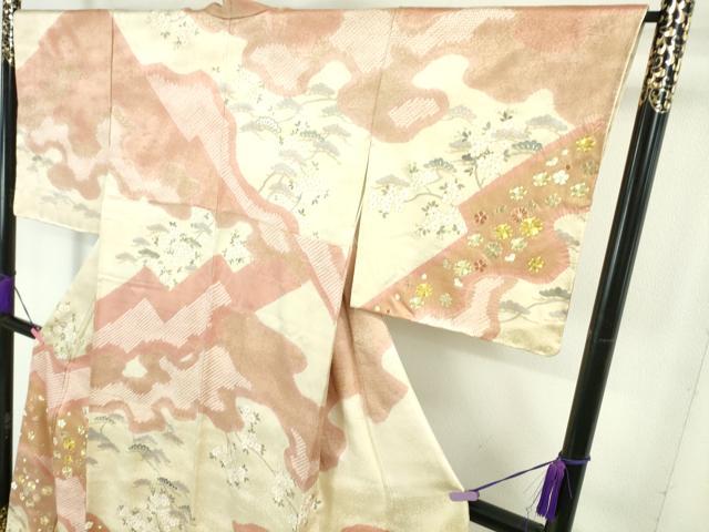平和屋本店■極上 十日町 名門青柳高級ブランド 大喜百花 訪問着 駒刺繍 絞り 吉祥花文 金銀糸 逸品 DZAA3820kh5