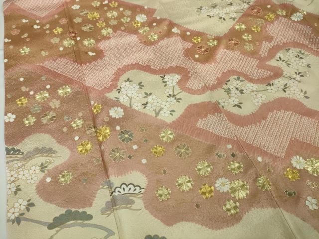 平和屋本店■極上 十日町 名門青柳高級ブランド 大喜百花 訪問着 駒刺繍 絞り 吉祥花文 金銀糸 逸品 DZAA3820kh5