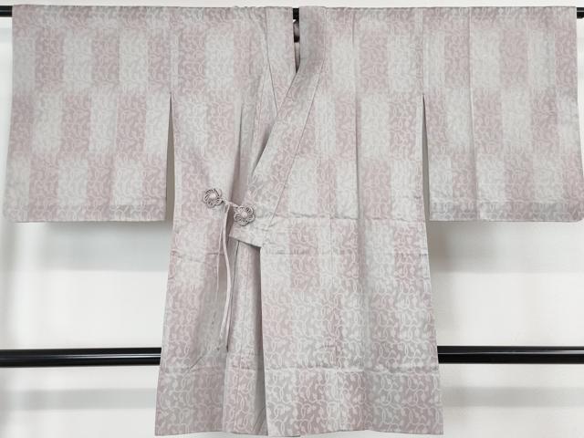平和屋本店■極上 道中着 スリーシーズン 春夏秋 塵除け ロング丈 市松 葡萄唐草紋紗 逸品 未使用 DZAA3827kh5