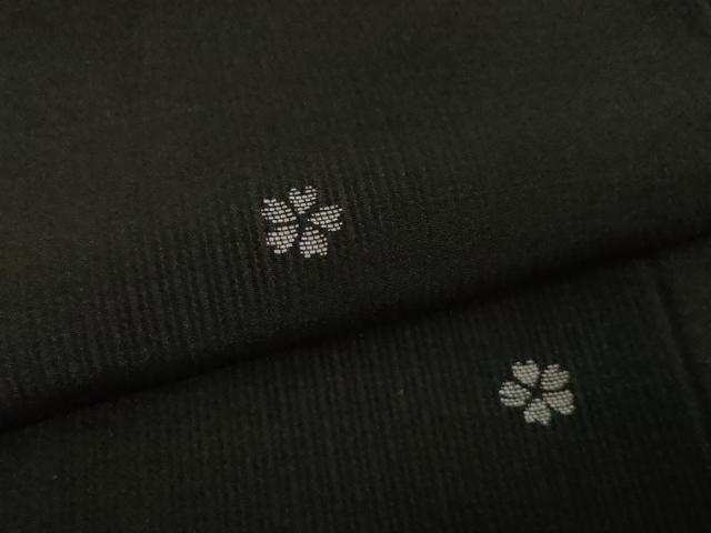 平和屋本店■極上 道中着 ロング丈 お召地 舞桜 羊羹色地 逸品 未使用 DZAA3829kh5