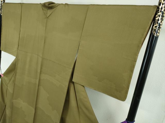 平和屋本店■極上 龍村晋謹製 お召 名物裂雲取り地紋 黄海松茶色地 逸品 未使用 DZAA3831kh5
