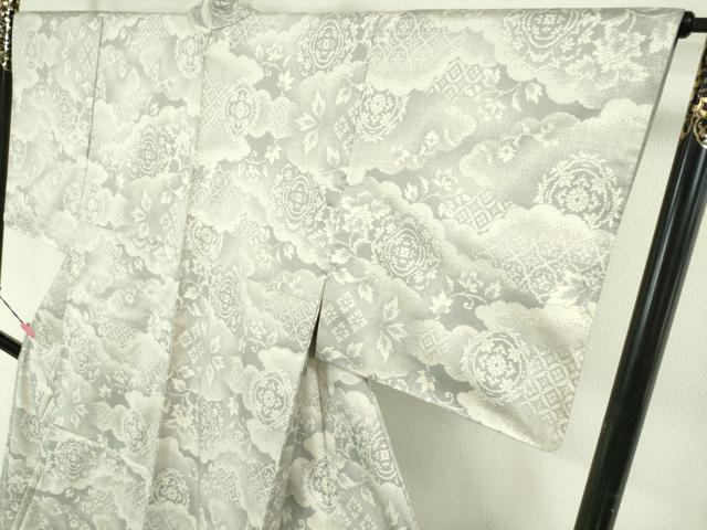 平和屋本店■極上 本場大島紬 白大島紬 桑原織物 二代目 桑原啓之介 7マルキ 片羽白絣 祥雲 証紙付き 逸品 未使用 DZAA3843kh5