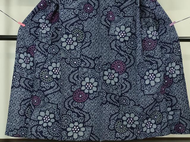平和屋本店■極上 夏物 浴衣 有松鳴海絞り 流水扇面花文 綿 逸品 DZAA3845kh5