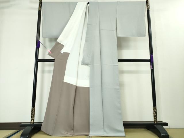 平和屋本店■極上 BANKAN わものや 付け下げ・袋帯(IKKI流 斉藤一騎 銀花仙)セット 蜘蛛 銀彩 パウダーブルー色地 逸品 DZAA3855kh5