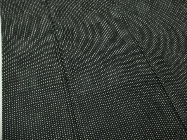 平和屋本店■極上 染織の名門 しょうざん 生紬 市松文様 黒地 証紙付き 逸品 DZAA3858kh5