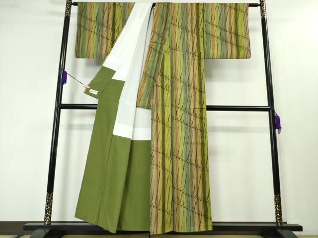 平和屋本店■極上 菅原工房 菅原結作 漢方染紬 間道 やまと誂製 逸品 DZAA3870kh5
