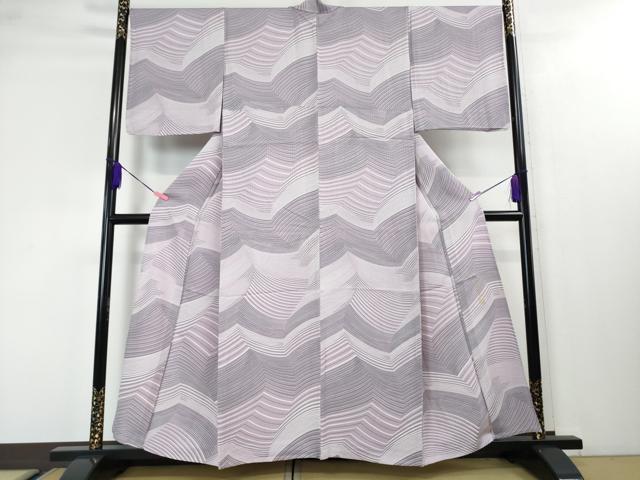 平和屋本店▽極上 世界的友禅作家 千地泰弘 小紋 単衣 逸品 未使用 DZAA3873kh5