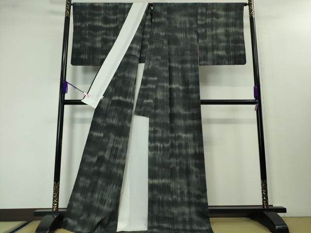 平和屋本店▽極上 本場結城紬 重要無形文化財 単衣 霞文 高島屋扱い 逸品 DZAA3874kh5