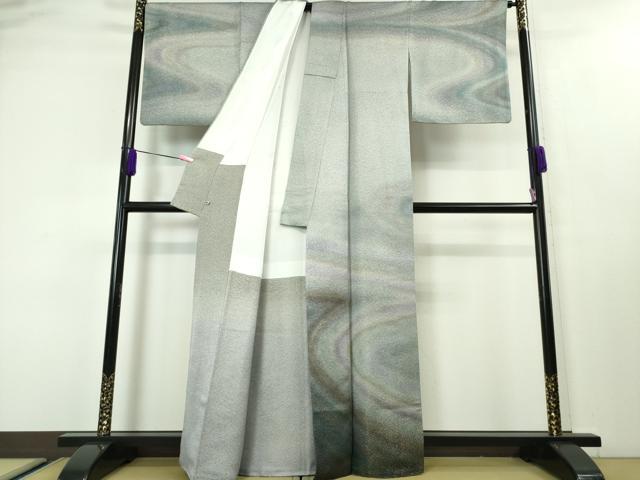 平和屋本店■最高級 初代 久保田一竹 幻の辻が花 訪問着 流水文 暈し染め 金通し地 さが美扱い 逸品 DZAA3926kh5