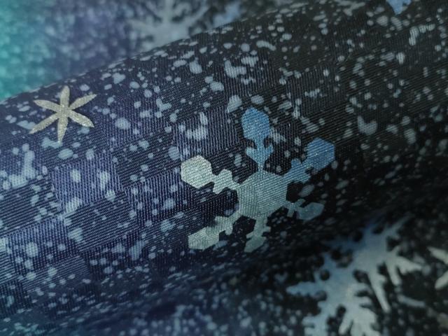 平和屋本店●極上 夢琳派の世界 灘景翔 全通柄袋帯 遊美物語 雪の結晶 銀彩 逸品 未使用 DZAA3952kh5