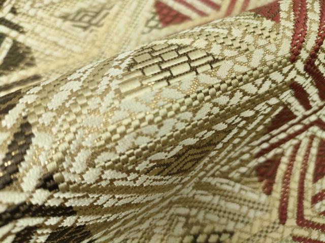 期間限定セール40%off■極上 1897年創業 名門岡野 本場筑前博多織 千年工房 八寸名古屋帯 網代風通 金糸 逸品 DZAA3960kh5